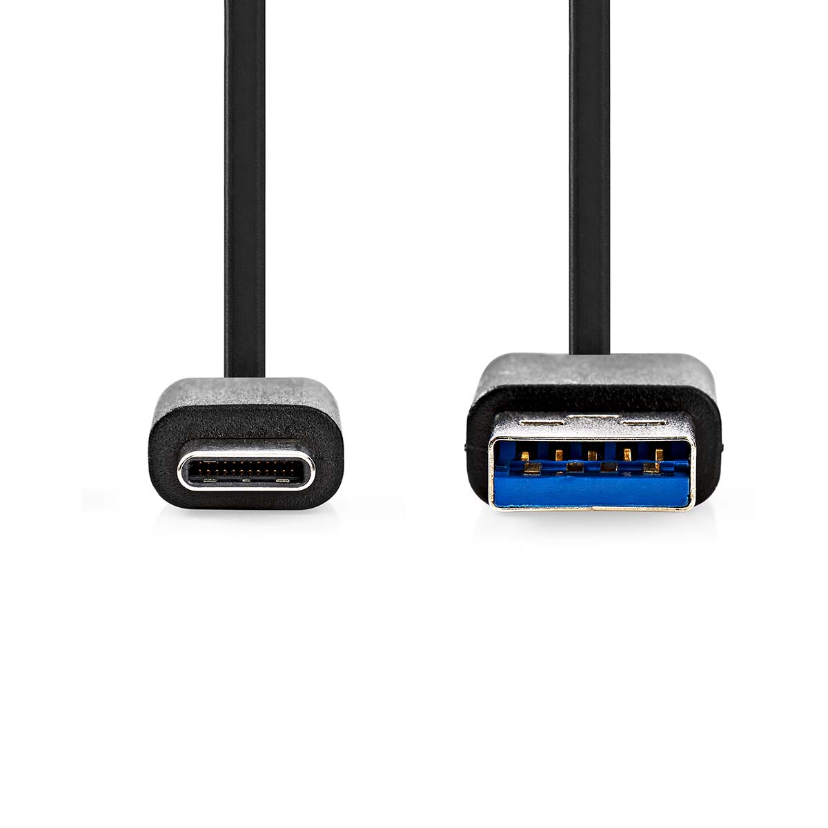 Nedis USB-Kabel | USB 3.2 Gen 1 | USB-A Male | USB-C Male | 15 W | 5 Gbps | Vernikkeld | 1.00 m | Rond | PVC | Zwart | Label - CCGL61600BK10