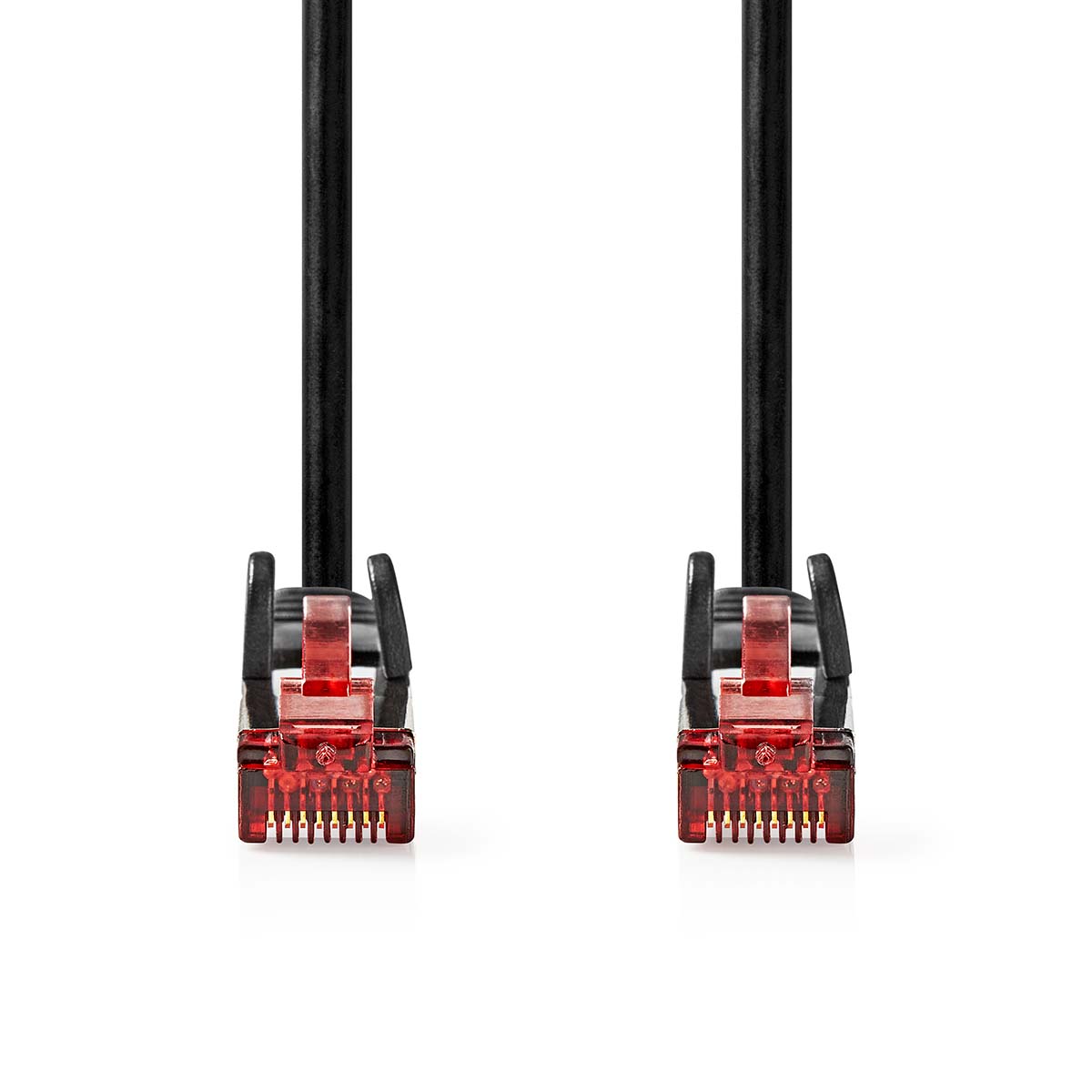 Nedis CAT6 Netwerkkabel | RJ45 Male | RJ45 Male | U/UTP | 0.50 m | Rond | PVC | Zwart | Label - CCGL85200BK05