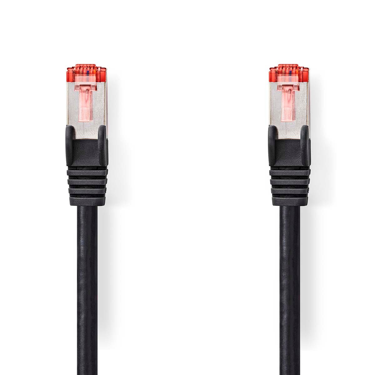 Nedis CAT6 Netwerkkabel | RJ45 Male | RJ45 Male | S FTP | 0.15 m | Rond | LSZH | Zwart | Label CCGL85221BK015