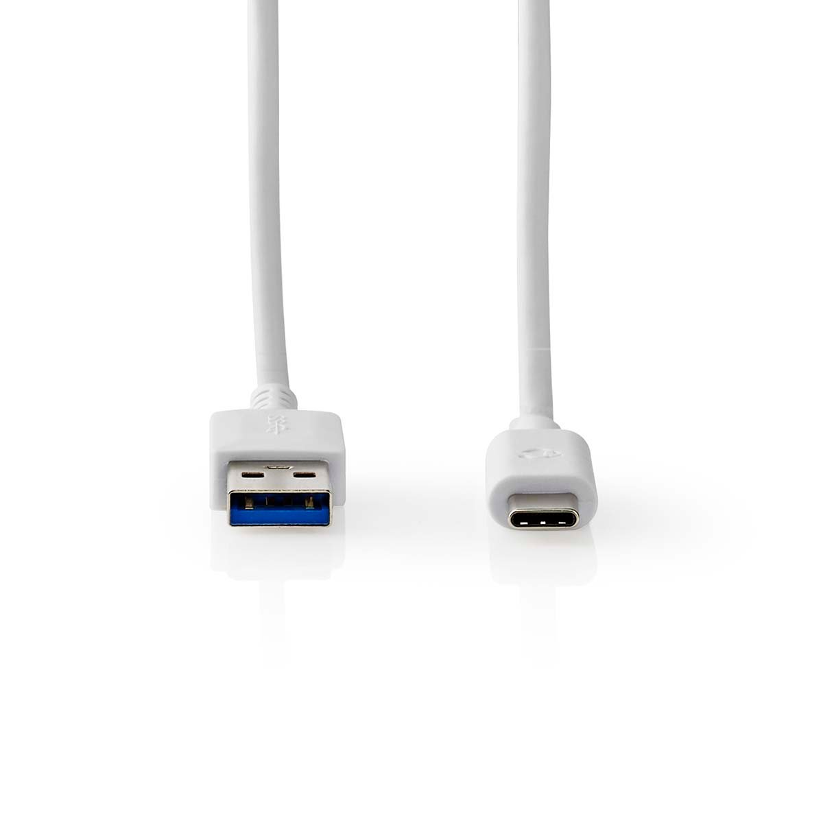 Nedis USB-Kabel | USB 3.2 Gen 1 | USB-A Male | USB-C Male | 60 W | 5 Gbps | Vernikkeld | 1.00 m | Rond | PVC | Wit | Doos - CCGW61600WT10