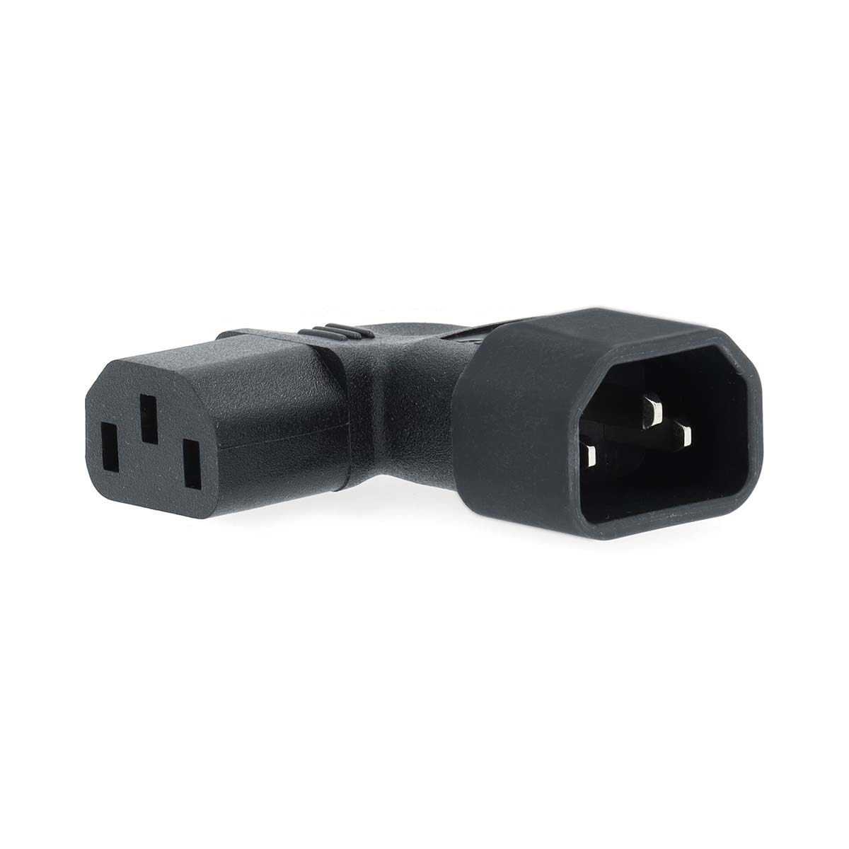 Nedis Verlengstekker | IEC-320-C13 | IEC-320-C14 | Links Gehoekt | Vernikkeld | PVC | Zwart | Doos | 1 Stuks CEGB11903BK