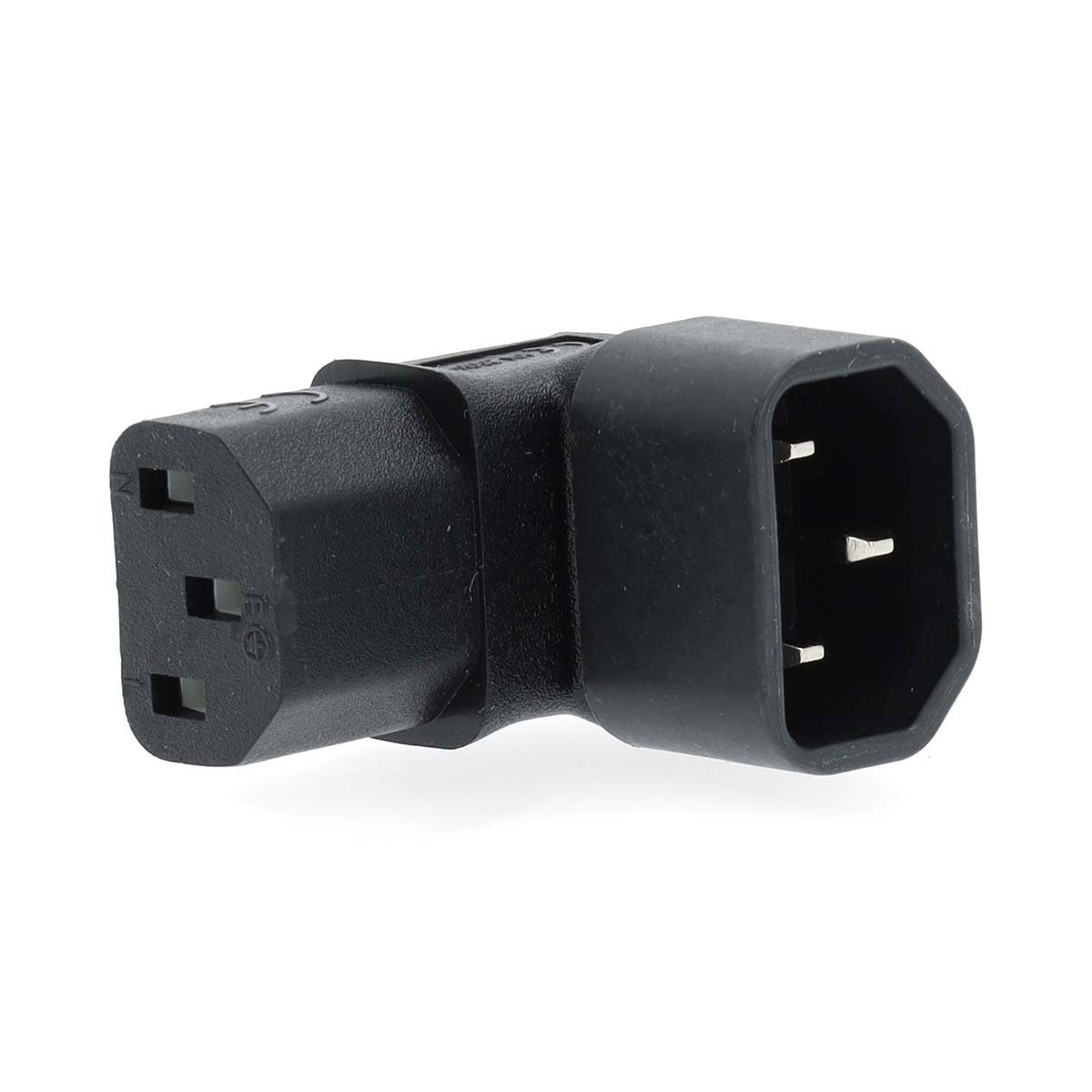 Nedis Verlengstekker | IEC-320-C13 | IEC-320-C14 | 90° Gehoekt | Vernikkeld | PVC | Zwart | Doos | 1 Stuks CEGB1190BK