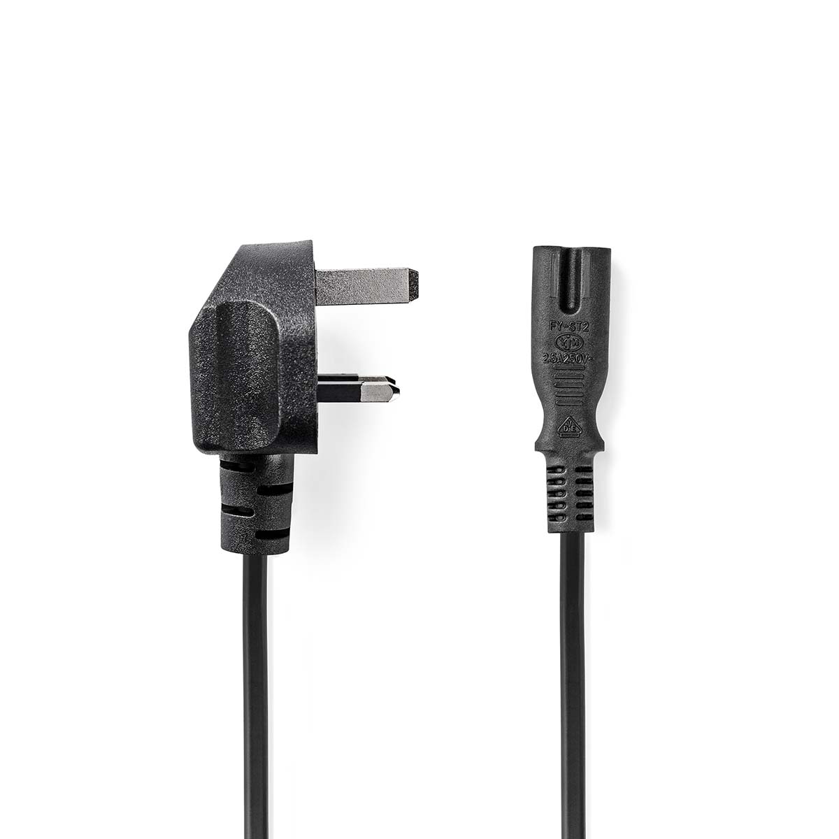 Nedis UK-Voedingskabel | UK Male | IEC-320-C7 | 5.00 m | Ja | 2 x 0.75 mm² | Koper | Rond | Vernikkeld | UK | PVC | Stekkertype: UK Type-G | 250 V