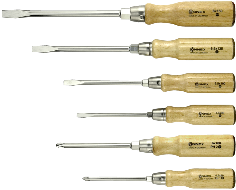 Connex Set Schroevendraaiers 6Dlg Hout COX321206