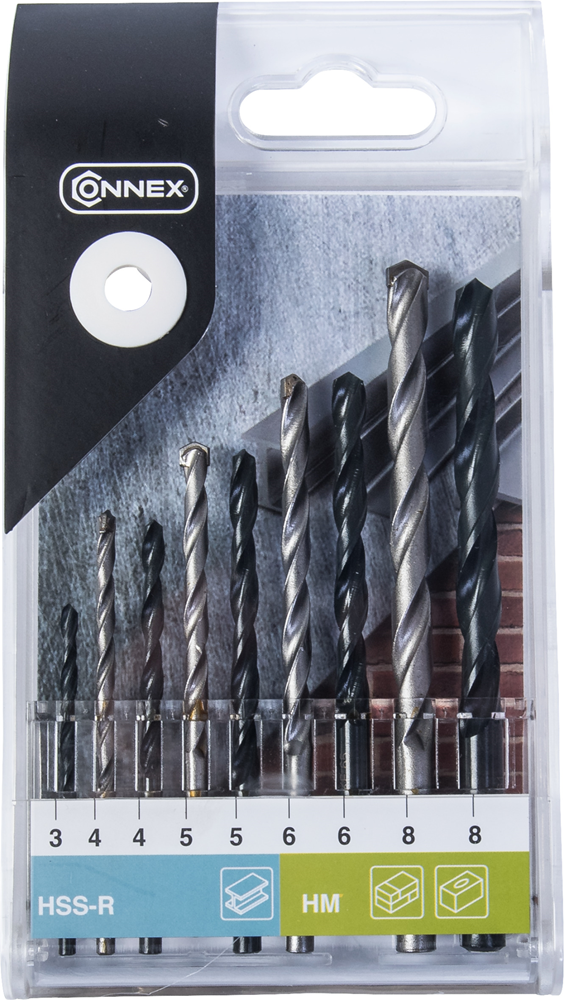 Connex Set Boren 5Xmetaal+4Xsteen 9S Zwart COX972319