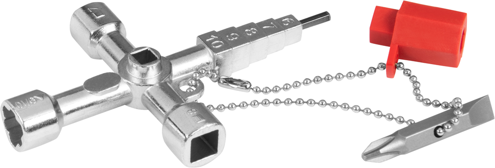 Universele sleutel met ketting, bit en adapter