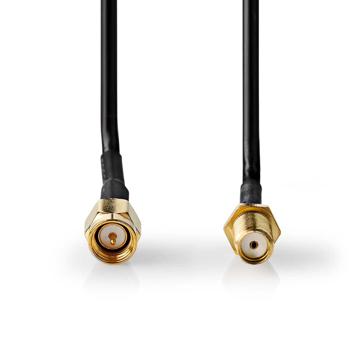 Nedis Antennekabel | SMA Male | SMA Female | Verguld | 50 Ohm | Enkelvoudig Afgeschermd | 1.00 m | Rond | PVC | Zwart | Doos - CSGB02010BK10
