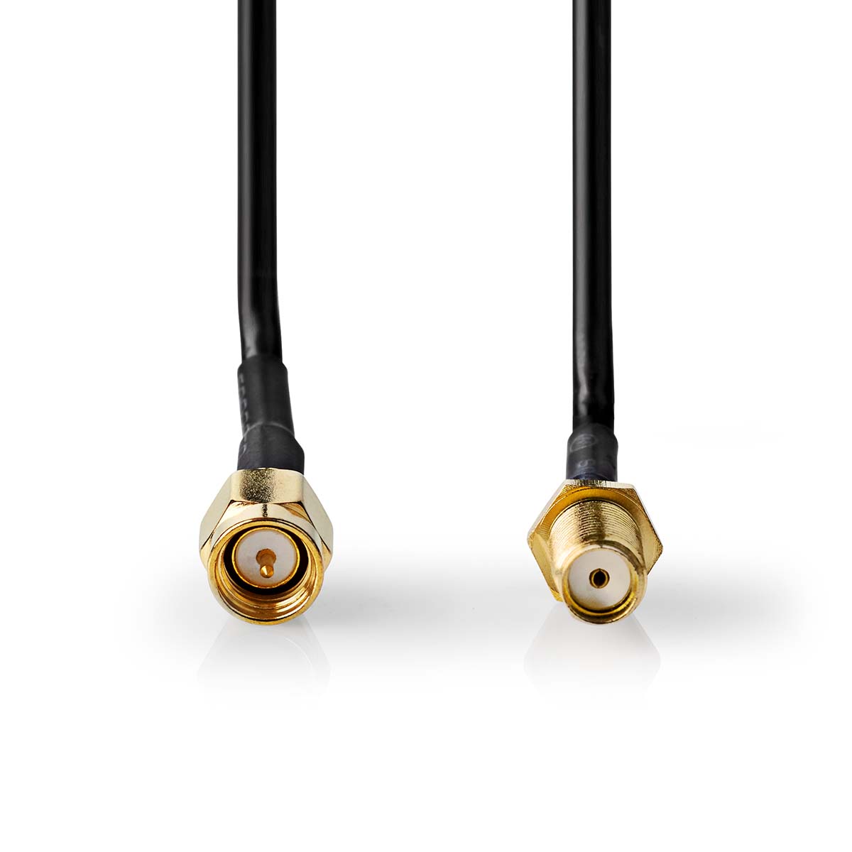 Nedis Antennekabel | SMA Male | SMA Female | Verguld | 50 Ohm | Enkelvoudig Afgeschermd | 2.00 m | Rond | PVC | Zwart | Doos - CSGB02010BK20