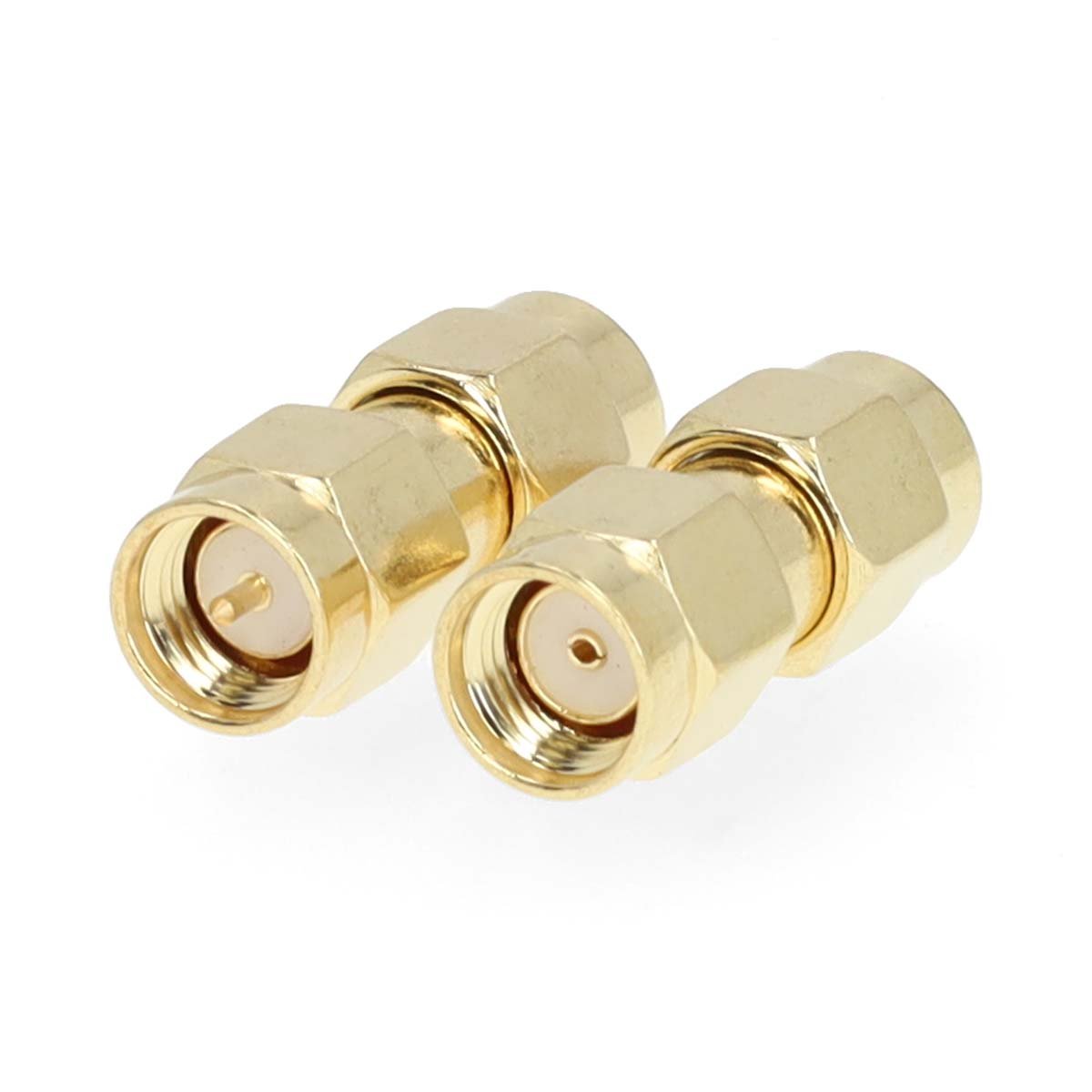 Nedis SMA-Adapter | SMA Male Omgekeerde Polariteit | SMA Male | Verguld | 50 Ohm | Recht | Koper | Goud | 2 Stuks | Doos CSGB02110GD