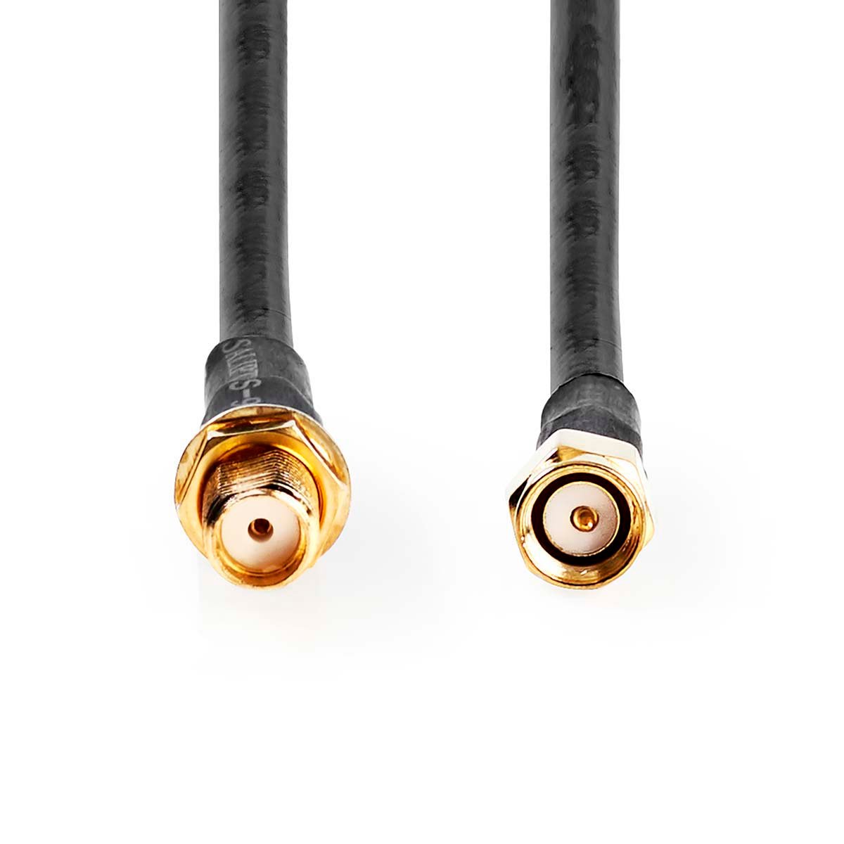Nedis Antennekabel | SMA Male | SMA Female | Verguld | 50 Ohm | Dubbel Afgeschermd | 10.0 m | Rond | PVC | Zwart | Doos - CSGB02400BK100