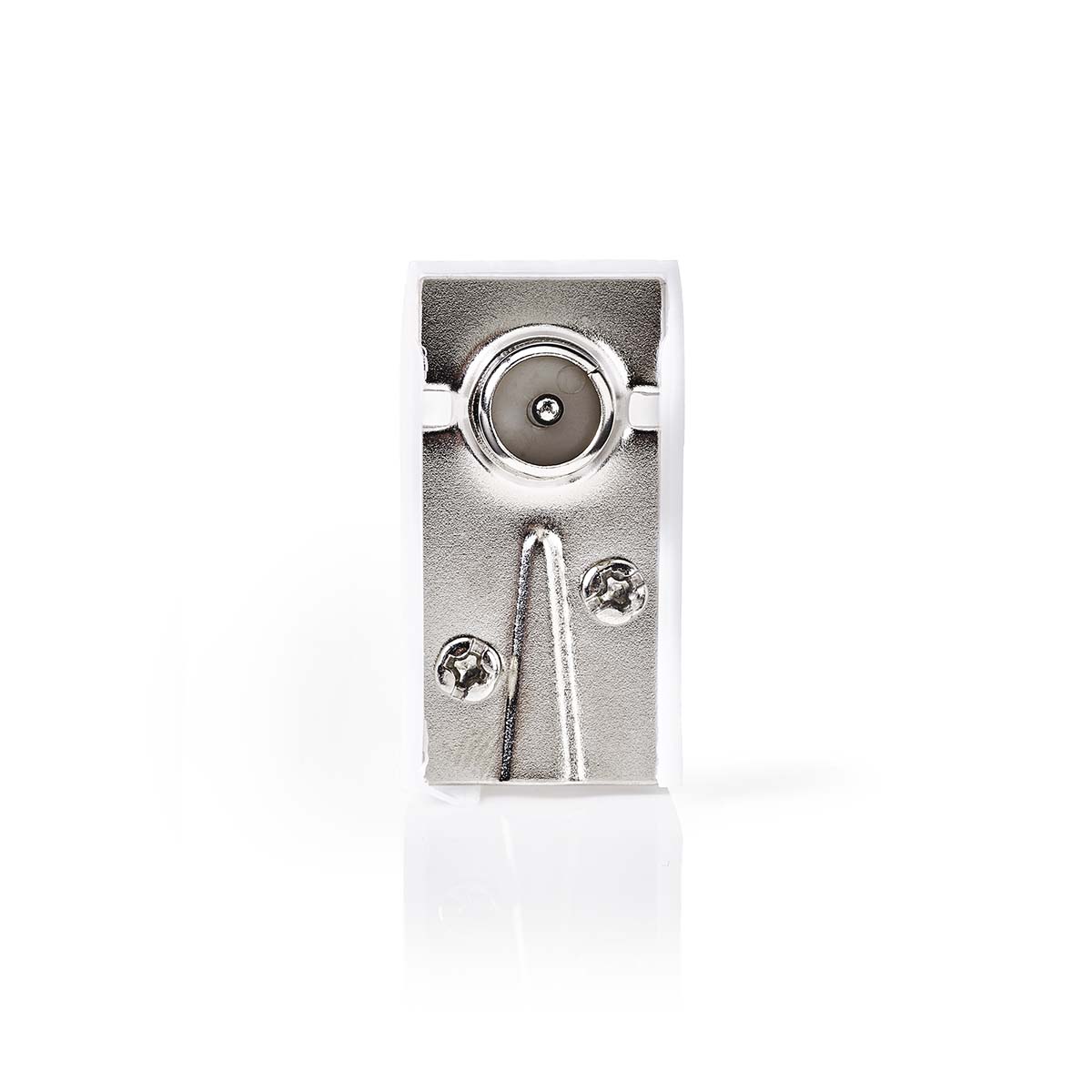 Nedis IEC (Coax) Connector | Gehoekt | Male | Vernikkeld | 75 Ohm | Schroef | Diameter kabelinvoer: 7.0 mm | Metaal / Polyvinylchloride (PVC) | Wit |