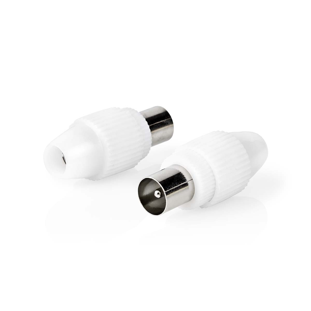Nedis IEC (Coax) Connector | Recht | Male | Vernikkeld | 75 Ohm | Schroef | Diameter kabelinvoer: 7.0 mm | Metaal Polyvinylchloride (PVC) | Wit | 2