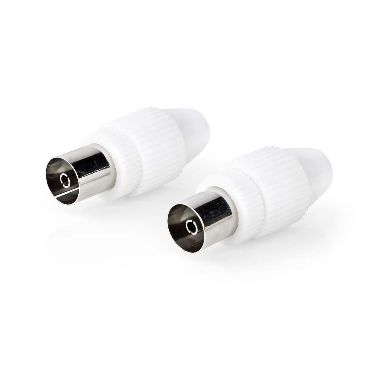 Nedis IEC (Coax) Connector | Recht | Female | Vernikkeld | 75 Ohm | Schroef | Diameter kabelinvoer: 7.0 mm | Metaal Polyvinylchloride (PVC) | Wit |