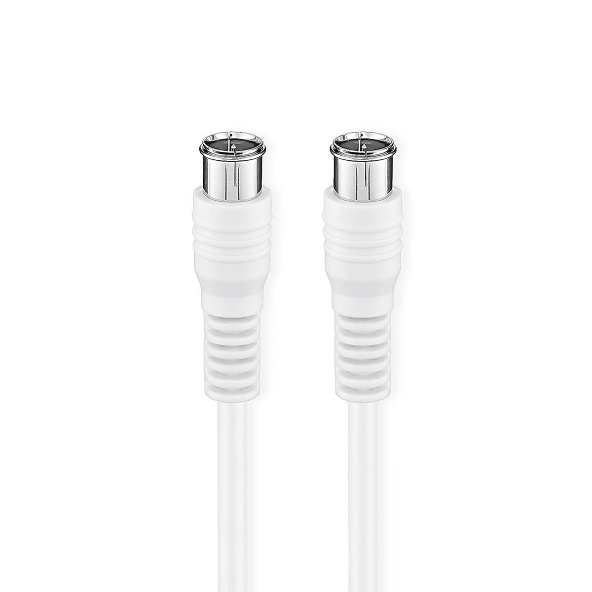 Nedis Satelliet- en Antennekabel | F-Male | F-Male | Vernikkeld | 75 Ohm | Dubbel Afgeschermd | 2.00 m | Rond | PVC | Wit | Doos - CSGB41300WT20