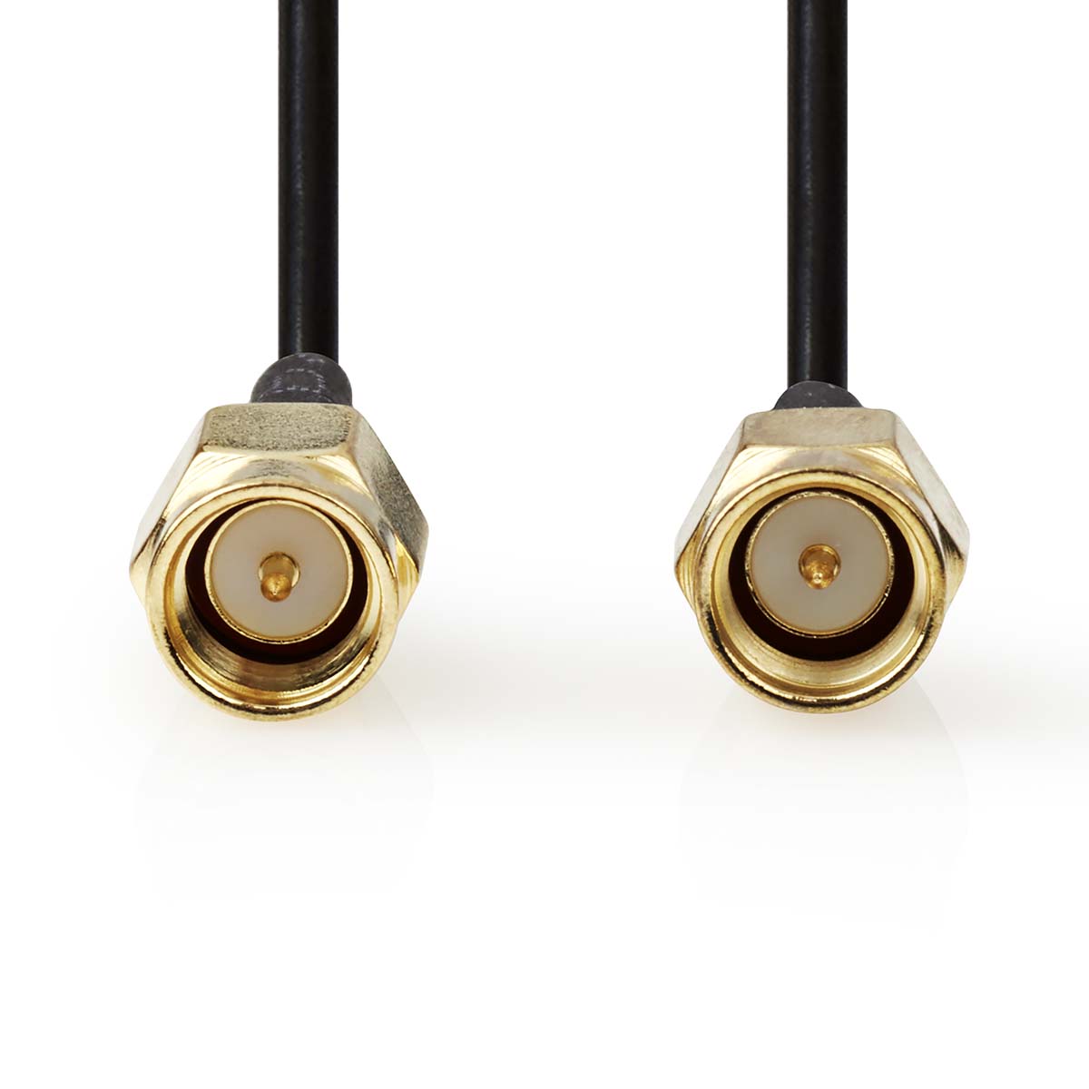 Nedis Antennekabel | SMA Male | SMA Male | Verguld | 50 Ohm | Enkelvoudig Afgeschermd | 5.00 m | Rond | PVC | Zwart | Label - CSGL02000BK50