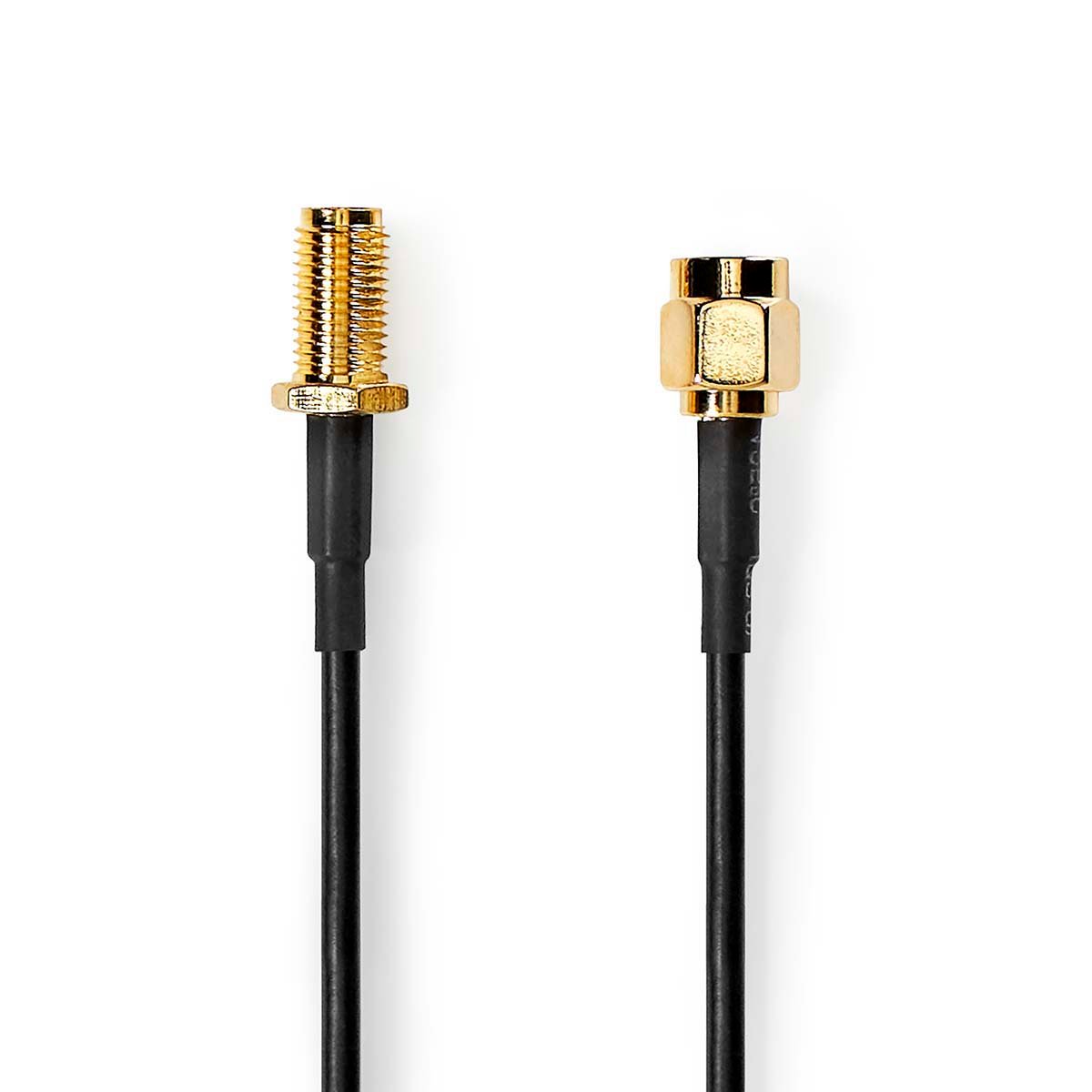 Nedis Antennekabel | SMA Male | SMA Female | Verguld | 50 Ohm | Enkelvoudig Afgeschermd | 1.00 m | Rond | PVC | Zwart | Label CSGL02010BK10