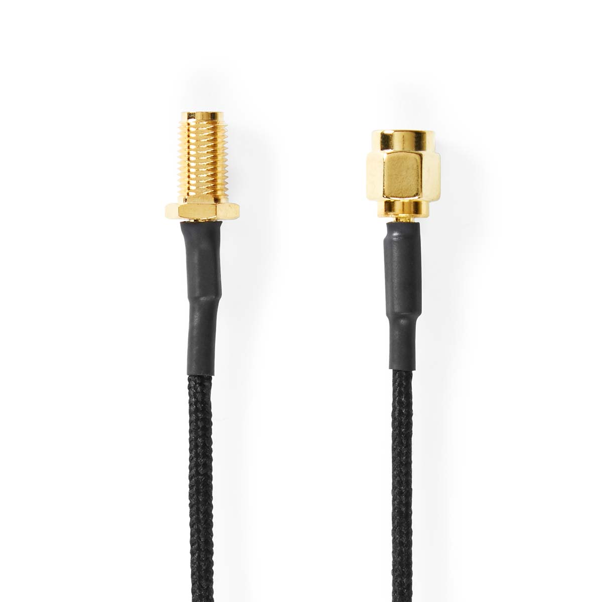 Nedis Antennekabel | SMA Female | SMA Male | Verguld | 50 Ohm | Enkelvoudig Afgeschermd | 0.50 m | Rond | Gevlochten | Zwart | Label - CSGL02020BK05