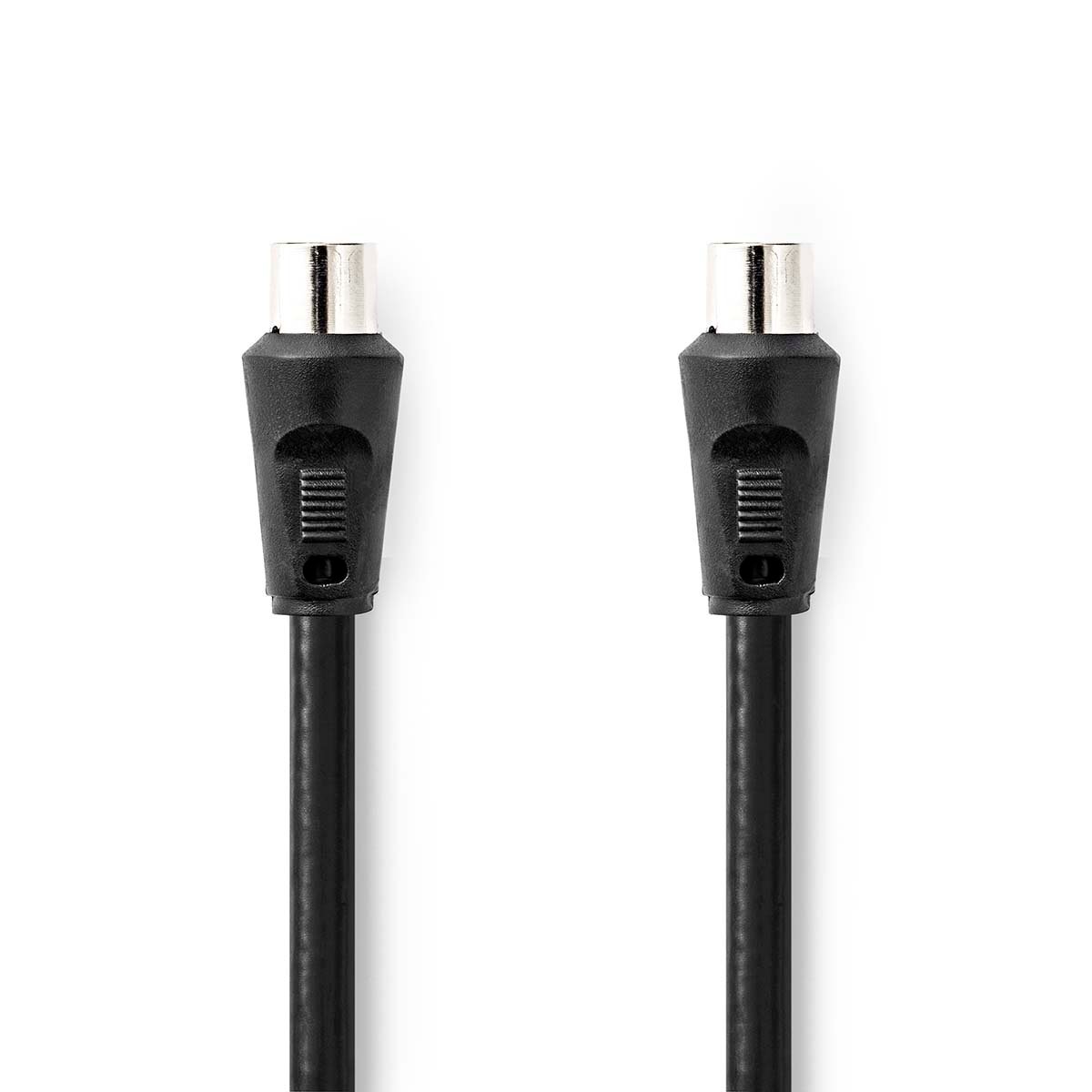 Nedis Coaxkabel | IEC (Coax) Male | IEC (Coax) Female | Vernikkeld | 90 dB | 75 Ohm | Dubbel Afgeschermd | 1.50 m | Rond | PVC | Zwart | Label