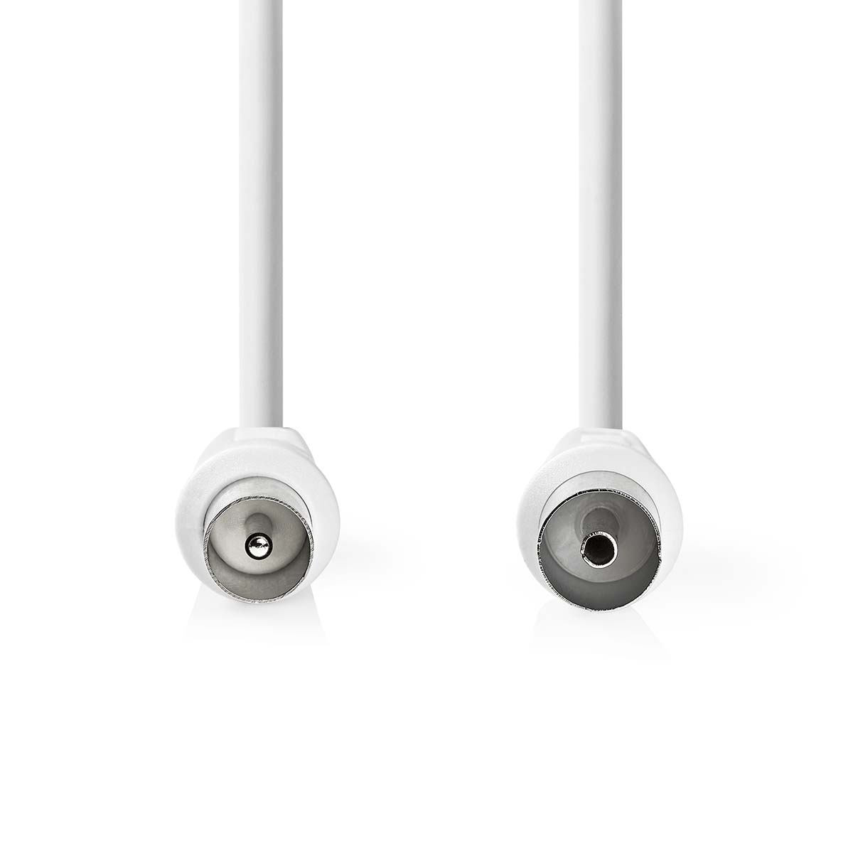 Nedis Coaxkabel | IEC (Coax) Male | IEC (Coax) Female | Vernikkeld | 90 dB | 75 Ohm | Dubbel Afgeschermd | 5.00 m | Rond | PVC | Wit | Label -