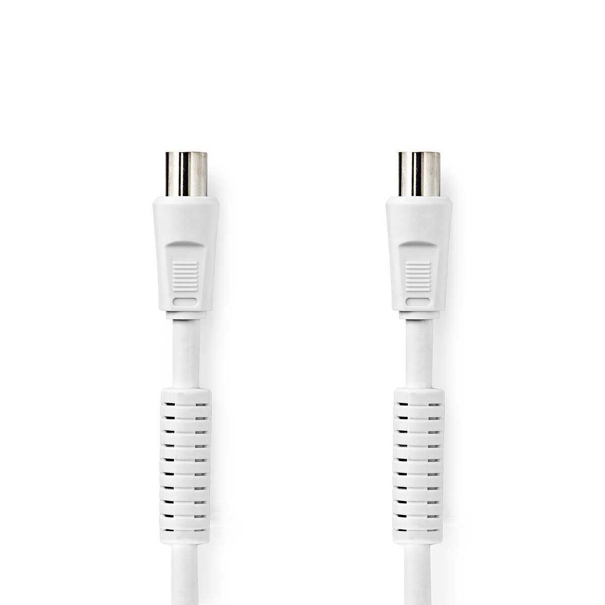 Nedis Coaxkabel | IEC (Coax) Male | IEC (Coax) Female | Vernikkeld | 120 dB | 75 Ohm | Viervoudig Afgeschermd | 10.0 m | Rond | PVC | Wit | Label