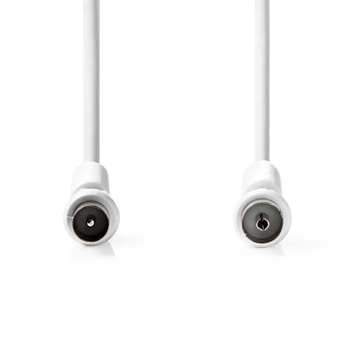 Nedis Coaxkabel | IEC (Coax) Male | IEC (Coax) Female | Vernikkeld | 120 dB | 75 Ohm | Viervoudig Afgeschermd | 1.50 m | Rond | PVC | Wit | Label -