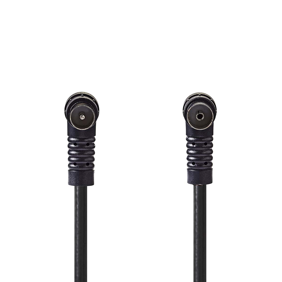 Nedis Coaxkabel | IEC (Coax) Male | IEC (Coax) Female | Vernikkeld | 120 dB | 75 Ohm | Viervoudig Afgeschermd | 3.00 m | Rond | PVC | Zwart | Label -