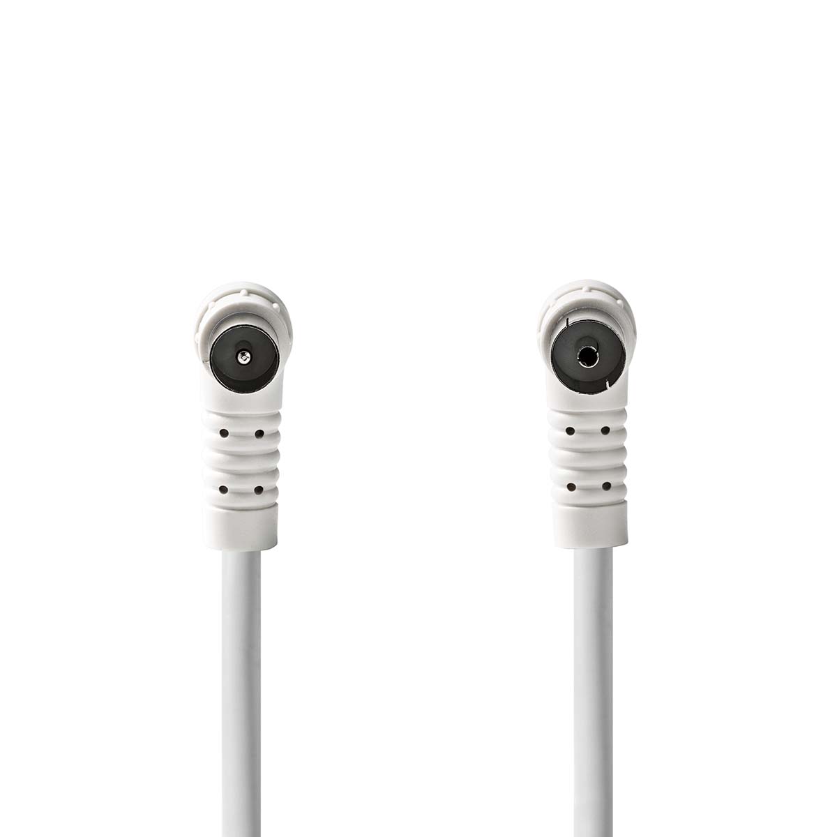 Nedis Coaxkabel | IEC (Coax) Male | IEC (Coax) Female | Vernikkeld | 120 dB | 75 Ohm | Viervoudig Afgeschermd | 3.00 m | Rond | PVC | Wit | Label -