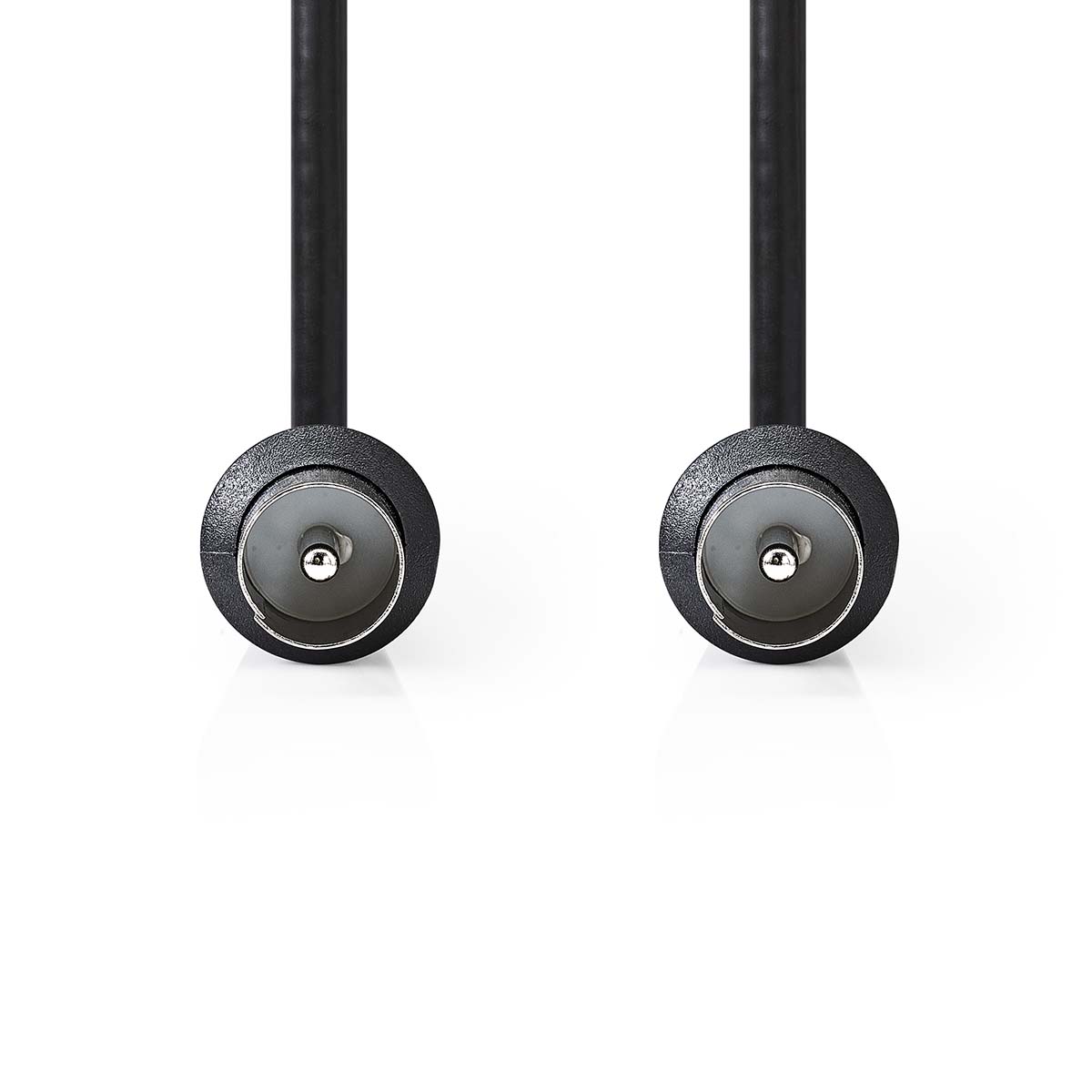Nedis Coaxkabel | IEC (Coax) Male | IEC (Coax) Male | Vernikkeld | 90 dB | 75 Ohm | Dubbel Afgeschermd | 1.50 m | Rond | PVC | Zwart | Label -