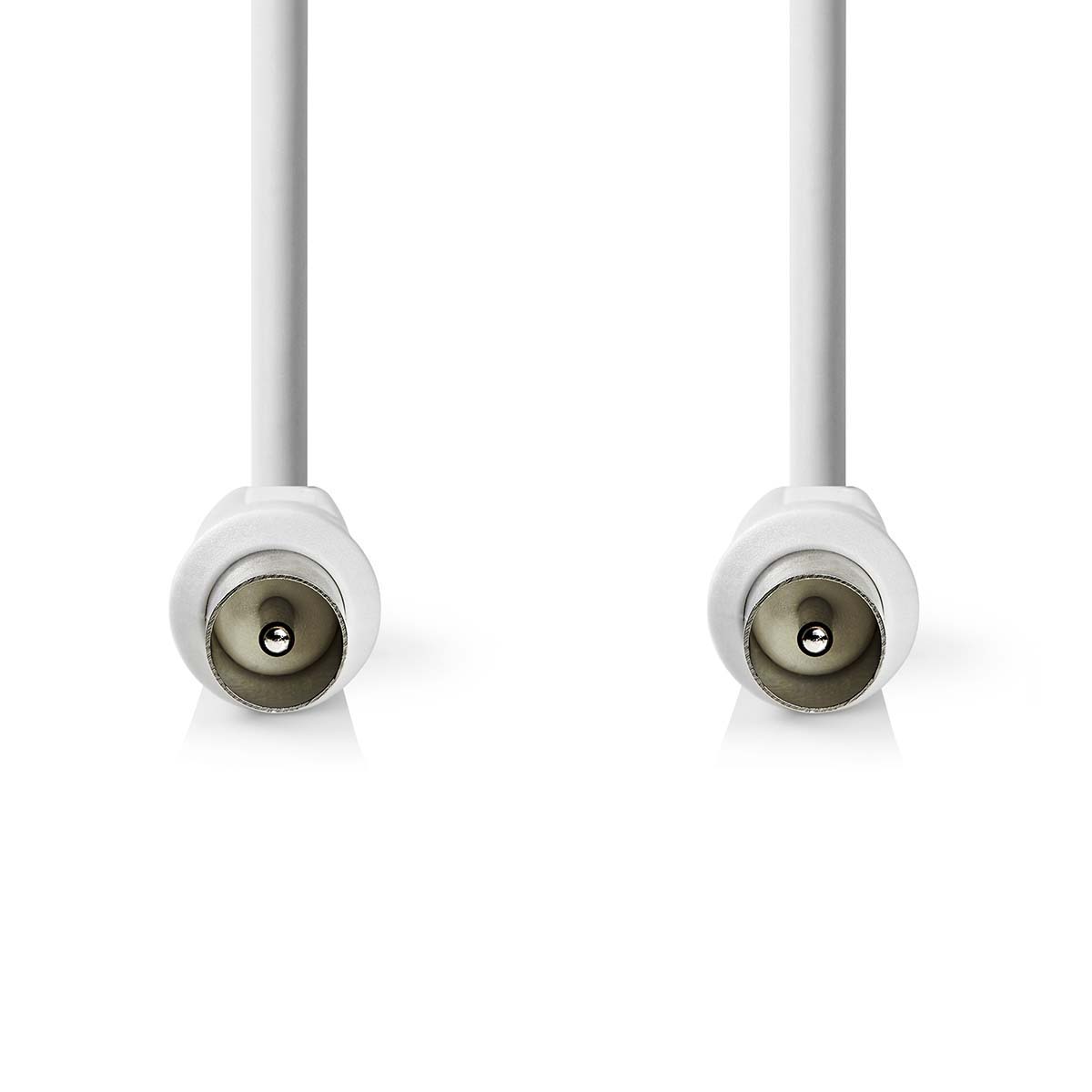 Nedis Coaxkabel | IEC (Coax) Male | IEC (Coax) Male | Vernikkeld | 90 dB | 75 Ohm | Dubbel Afgeschermd | 3.00 m | Rond | PVC | Wit | Label -