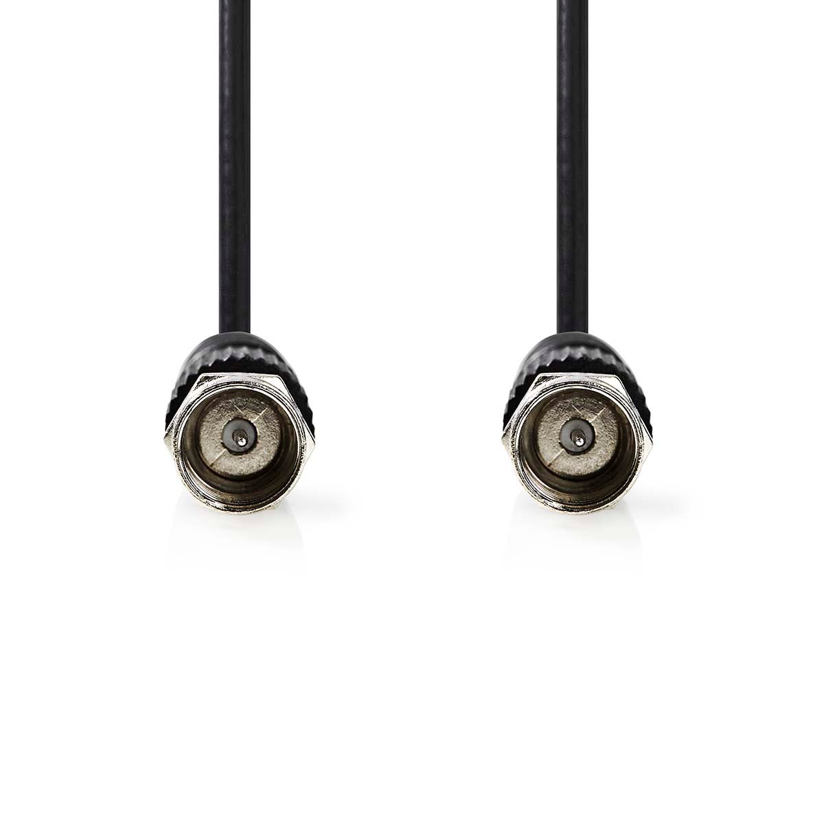 Nedis Satelliet- en Antennekabel | F-Male | F-Male | Vernikkeld | 75 Ohm | Dubbel Afgeschermd | 1.50 m | Rond | PVC | Zwart | Label - CSGL41000BK15