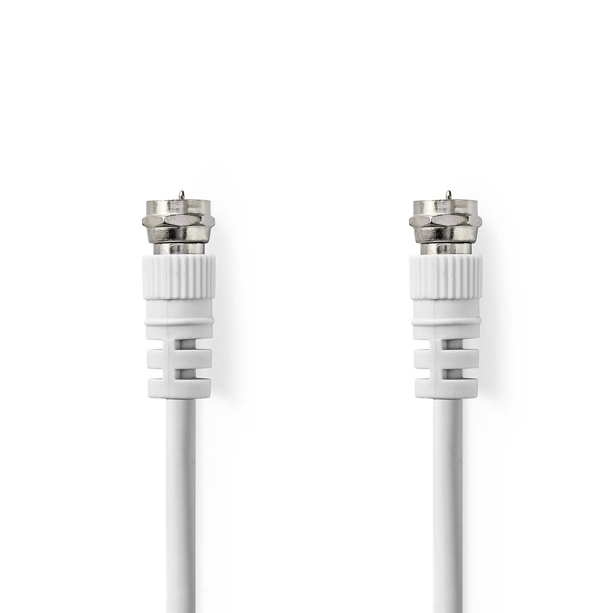 Nedis Satelliet- en Antennekabel | F-Male | F-Male | Vernikkeld | 75 Ohm | Dubbel Afgeschermd | 10.0 m | Rond | PVC | Wit | Label CSGL41000WT100