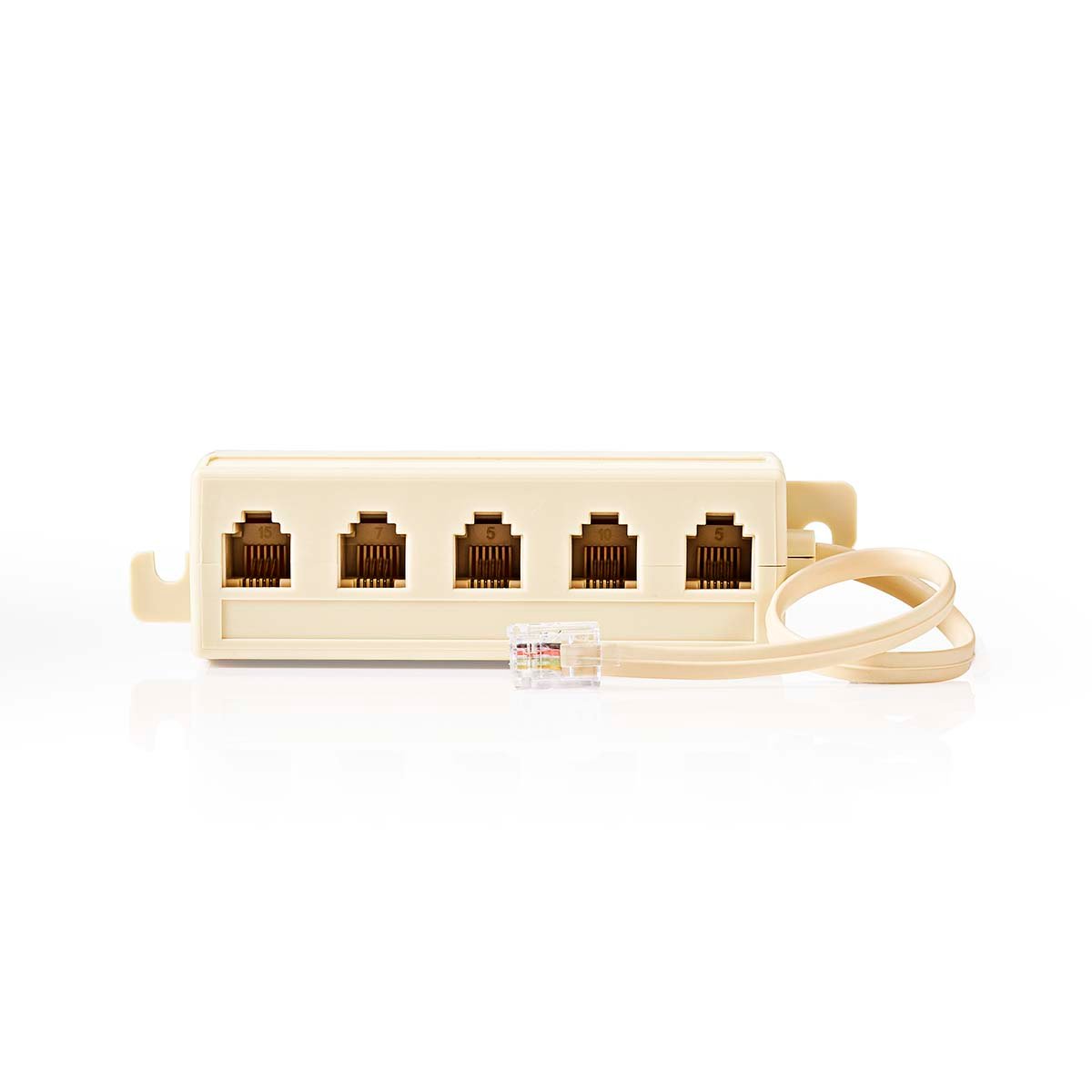 Nedis Telecomverlengkabel | RJ11 Male | 5x RJ11 (4 6) Female | 0.20 m | Kabel design: Plat | Kabeltype: RJ11 | Ivoor | Doos CTGB90825IV02