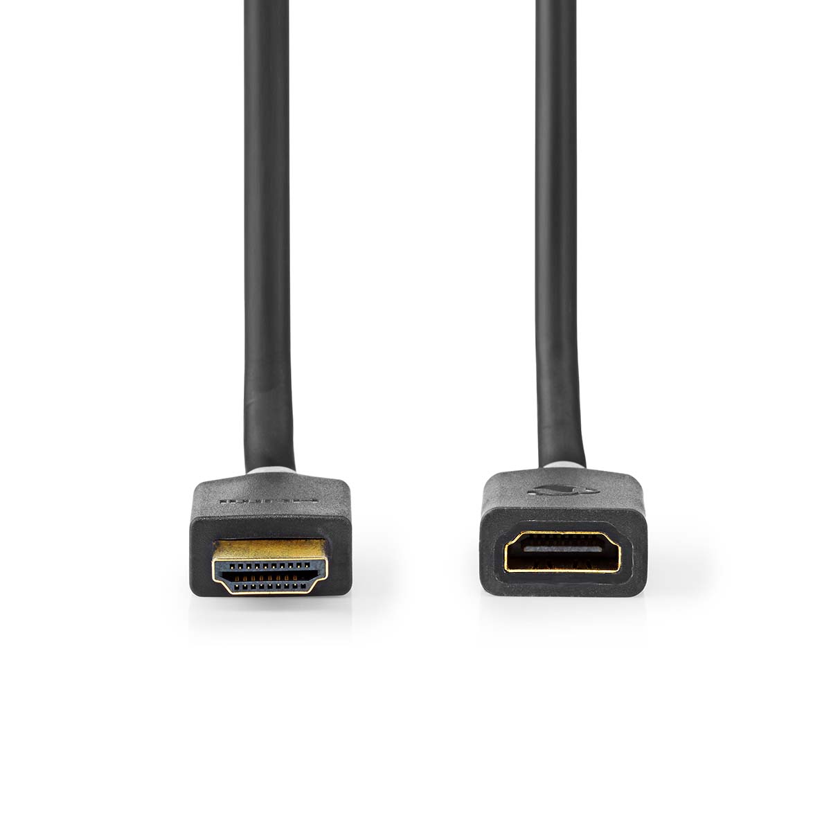 Nedis High Speed HDMI-Kabel met Ethernet | HDMI Connector | HDMI Female | 4K@60Hz | ARC | 18 Gbps | 3.00 m | Rond | PVC | Antraciet | Doos -