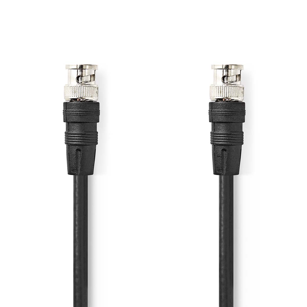 Nedis BNC-Videokabel | BNC Male | BNC Male | Vernikkeld | 75 Ohm | 1.00 m | Rond | PVC | Zwart | Label - CVGL01000BK10