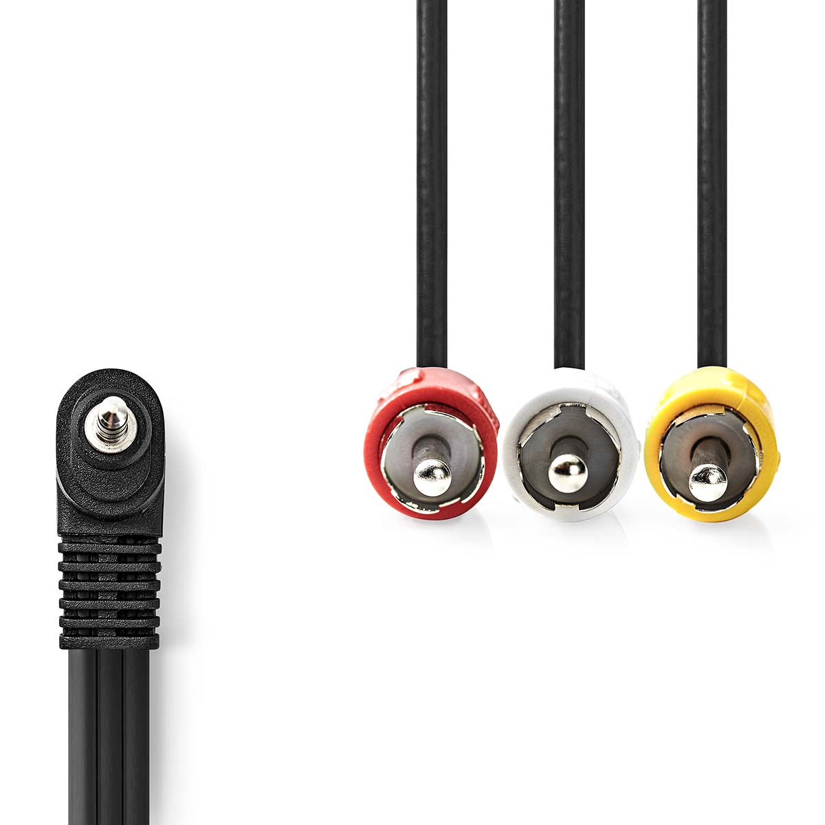 Nedis Audio-Videokabel | 3,5 mm Male | 3x RCA Male | Vernikkeld | 2.00 m | Rond | PVC | Zwart - CVGL22400BK20
