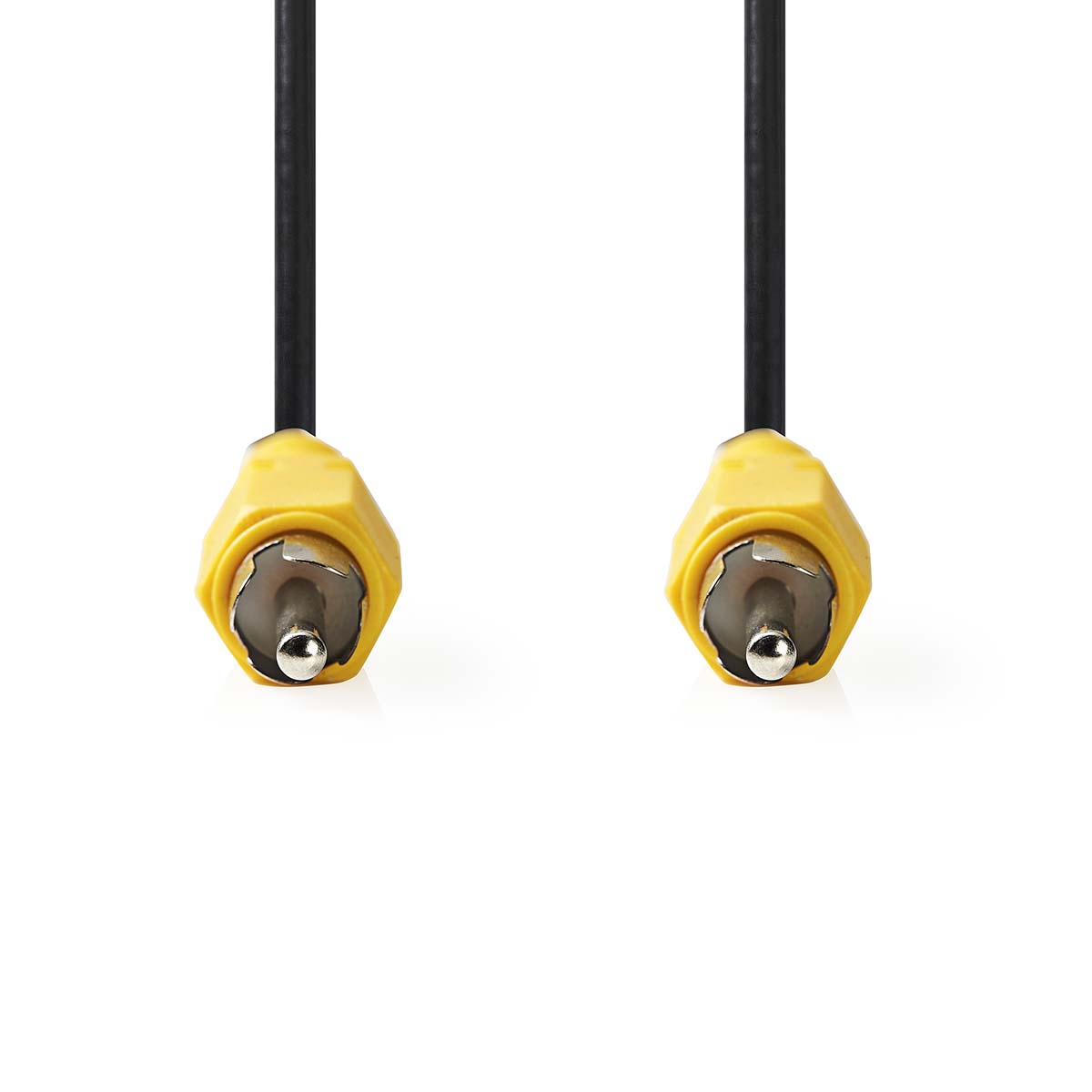 Nedis Composiet Videokabel | RCA Male | RCA Male | Vernikkeld | 480p | 2.00 m | Rond | PVC | Zwart | Label - CVGL24100BK20