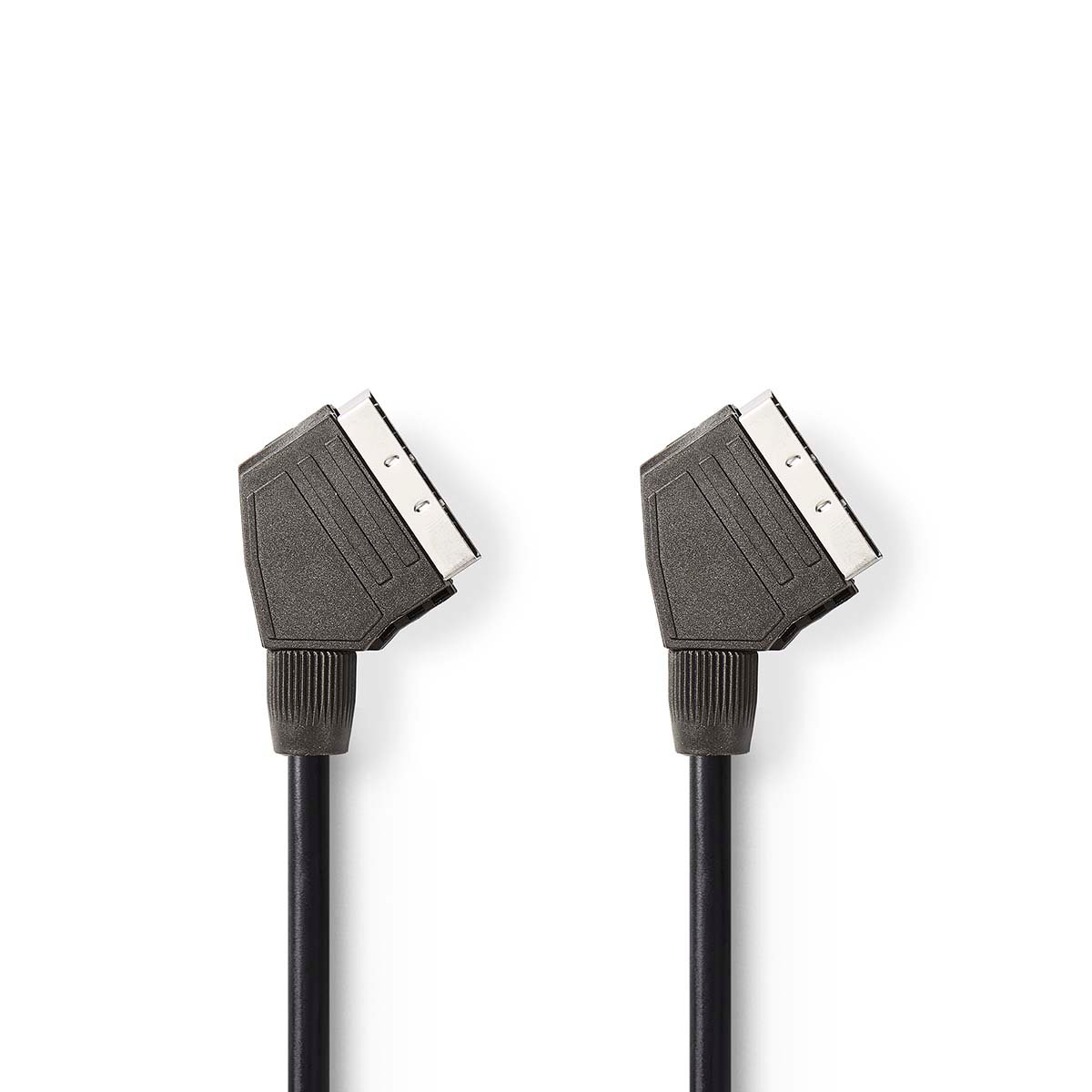Nedis SCART-Kabel | SCART Male | SCART Male | Vernikkeld | 480p | 1.50 m | Rond | PVC | Zwart | Label CVGL31001BK15