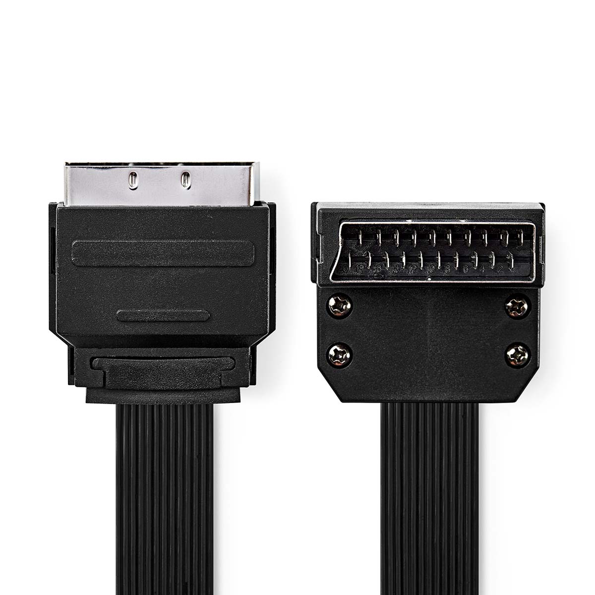 Nedis SCART-Kabel | SCART Male | SCART Male | Vernikkeld | 480p | 2.00 m | Plat | PVC | Zwart | Label - CVGL31045BK20