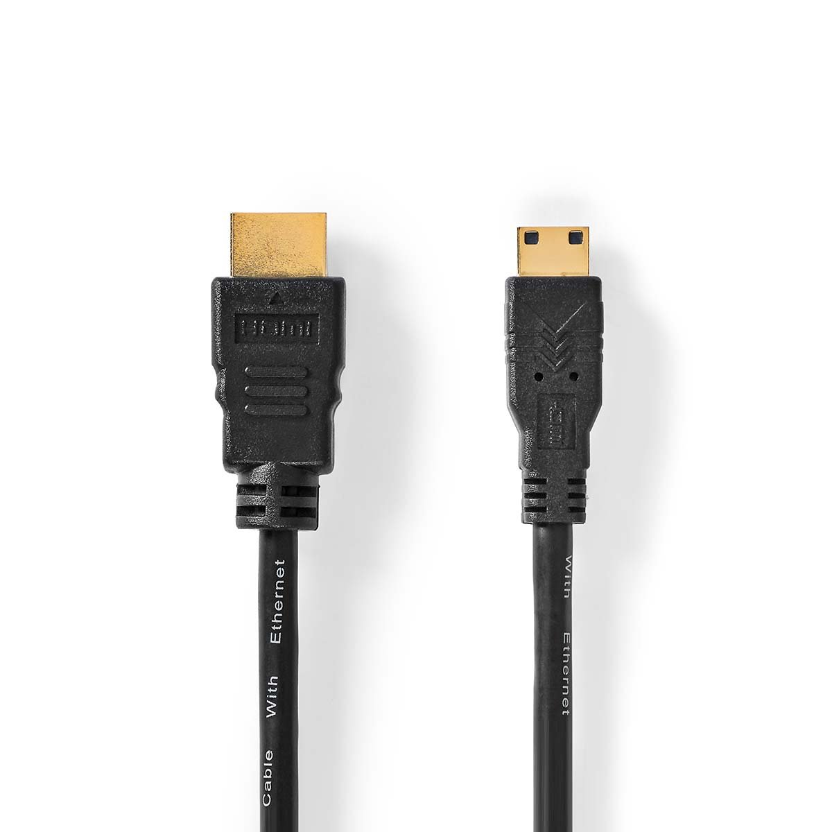 Nedis High Speed ??HDMI™-Kabel met Ethernet | HDMI™ Connector | HDMI™ Mini-Connector | 4K@30Hz | 10.2 Gbps | 1.50 m | Rond | PVC | Zwart | Label -