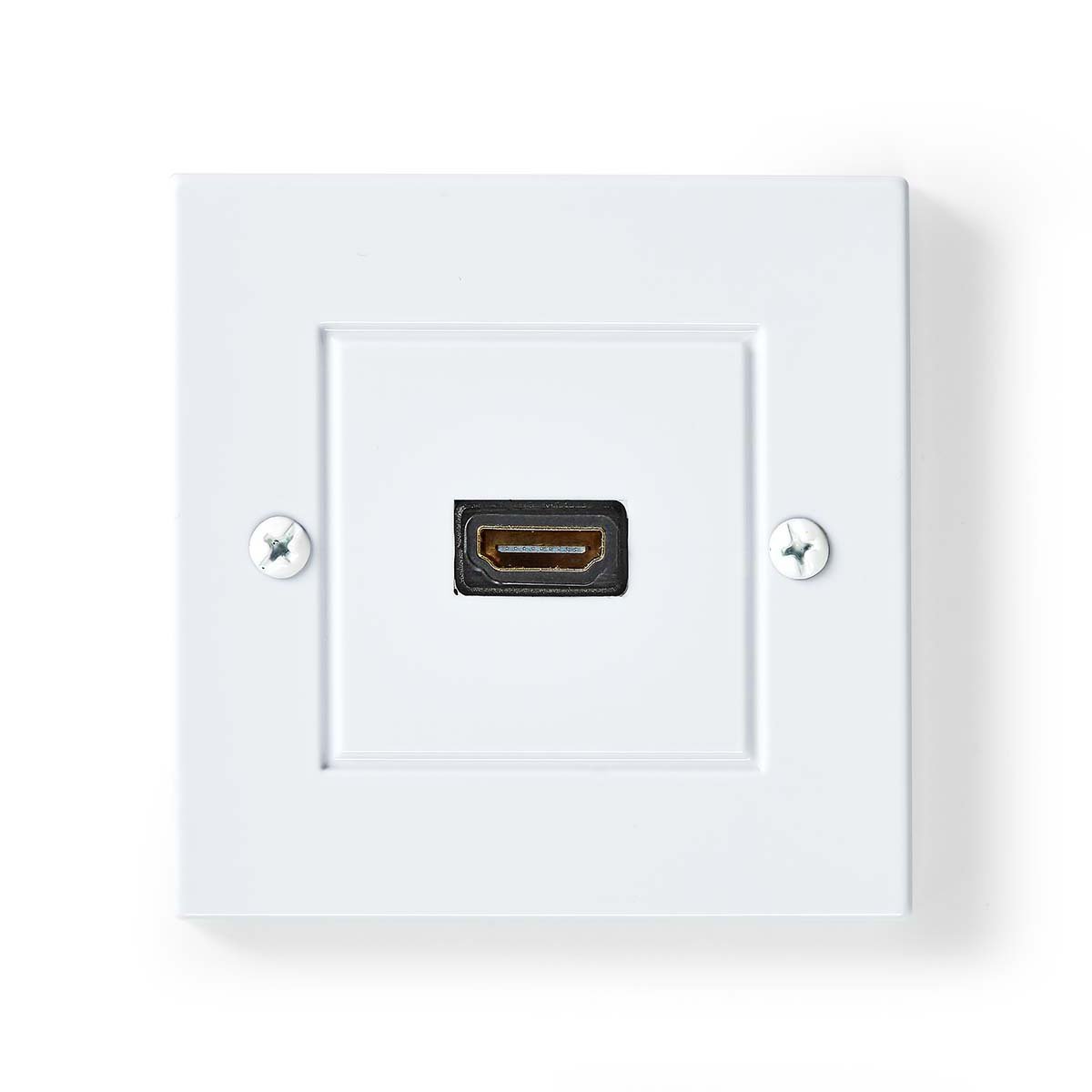 Nedis HDMI™ Wandcontactdoos | 1x HDMI™ Female | 4K@60Hz | HDMI™ Output | Zwart | 18 Gbps | Verguld | Doos CVGB34950WT