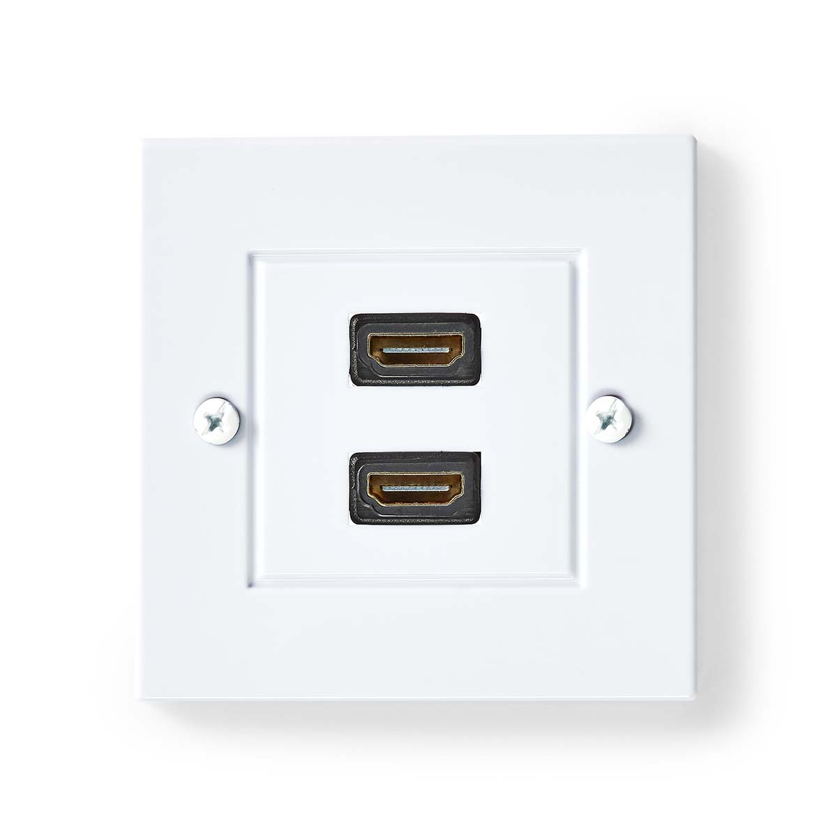 Nedis HDMI™ Wandcontactdoos | 2x HDMI™ Female | 4K@60Hz | HDMI™ Output | Zwart | 18 Gbps | Verguld | Doos - CVGB34955WT