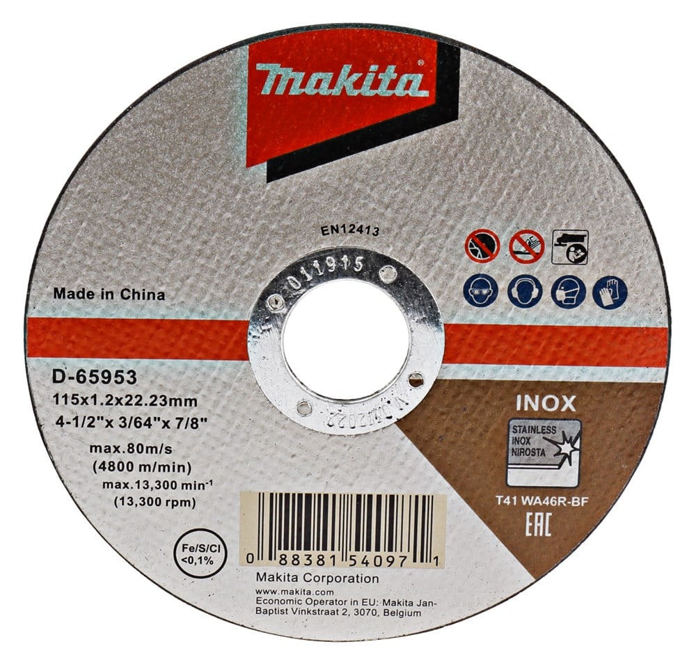 Makita Doorslijpschijf 115X1.2Mm RVS - D-65953