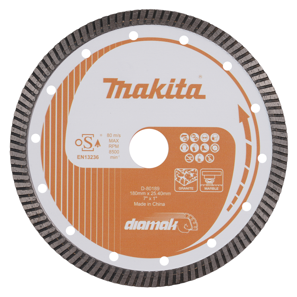 Makita Accessoires Diamantschijf 180x22,2x2,6mm Turboband - D-80189