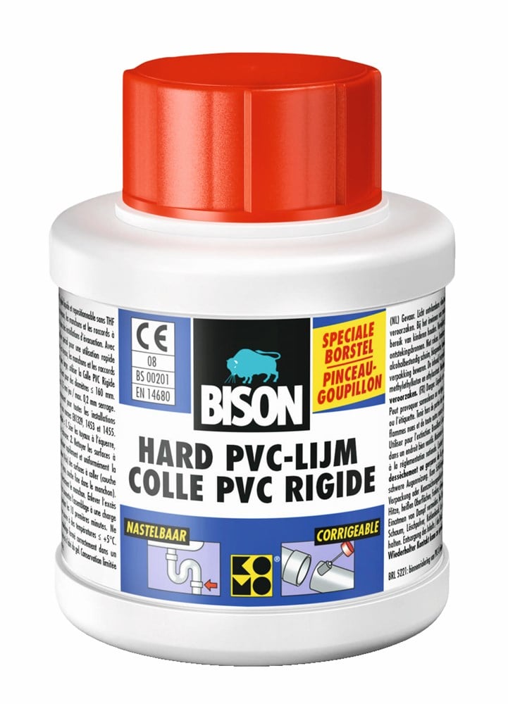 Bison Hard Pvc Lijm Bot 250Ml*6 Nlfr - 1312020 - 1312020