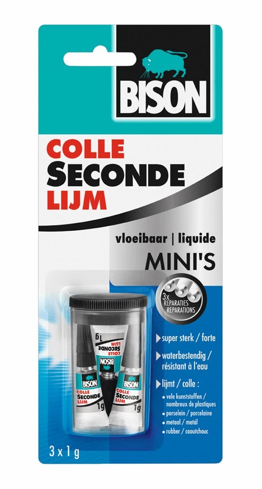 Bison Secondelijm Mini&apos;S In A Box Crd 1G A3*12 Nlfr - 6311922 - 6311922