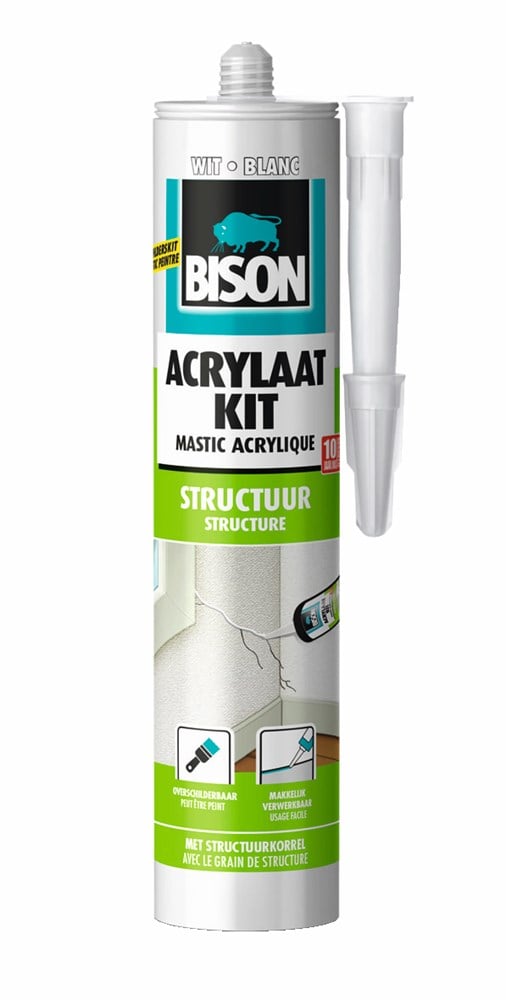 Bison Acrylaatkit Structuur Wit Crt 300Ml*12 Nlfr - 1491136 - 1491136