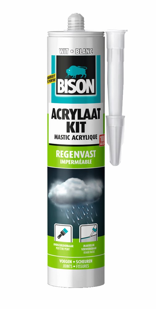 Bison Acrylaatkit Regenvast Wit Crt 300Ml*12 Nlfr - 1491144 - 1491144
