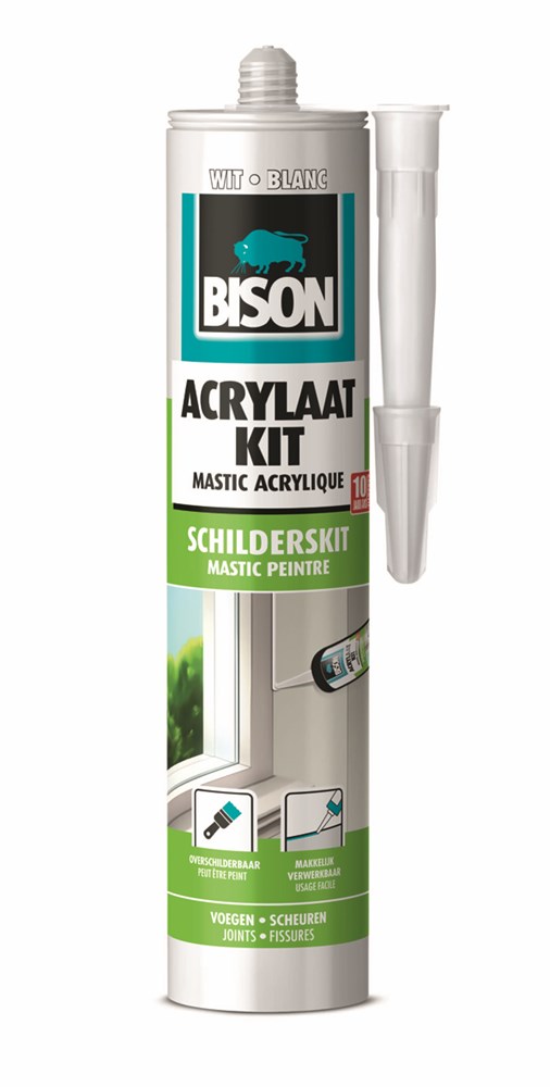 Bison Acrylaatkit Universeel Wit Crt 300Ml*12 Nlfr - 1491145 - 1491145 afbeelding
