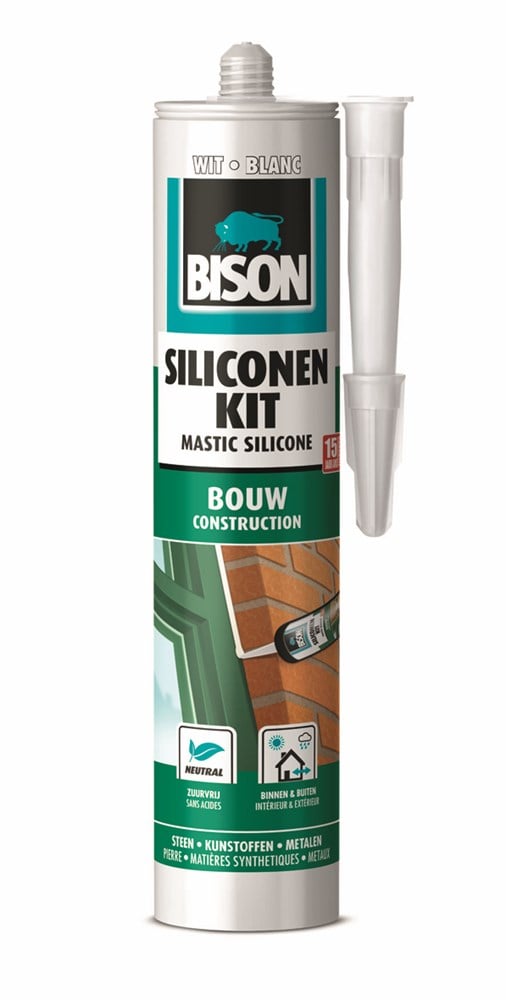 Bison Siliconenkit Bouw Wit Crt 300Ml*12 Nlfr - 1491357 - 1491357