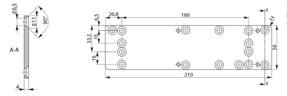 ASSA ABLOY DCA124 Vervanging-montageplaat voor DC500 en DC700 | gegalvaniseerd - A000084787